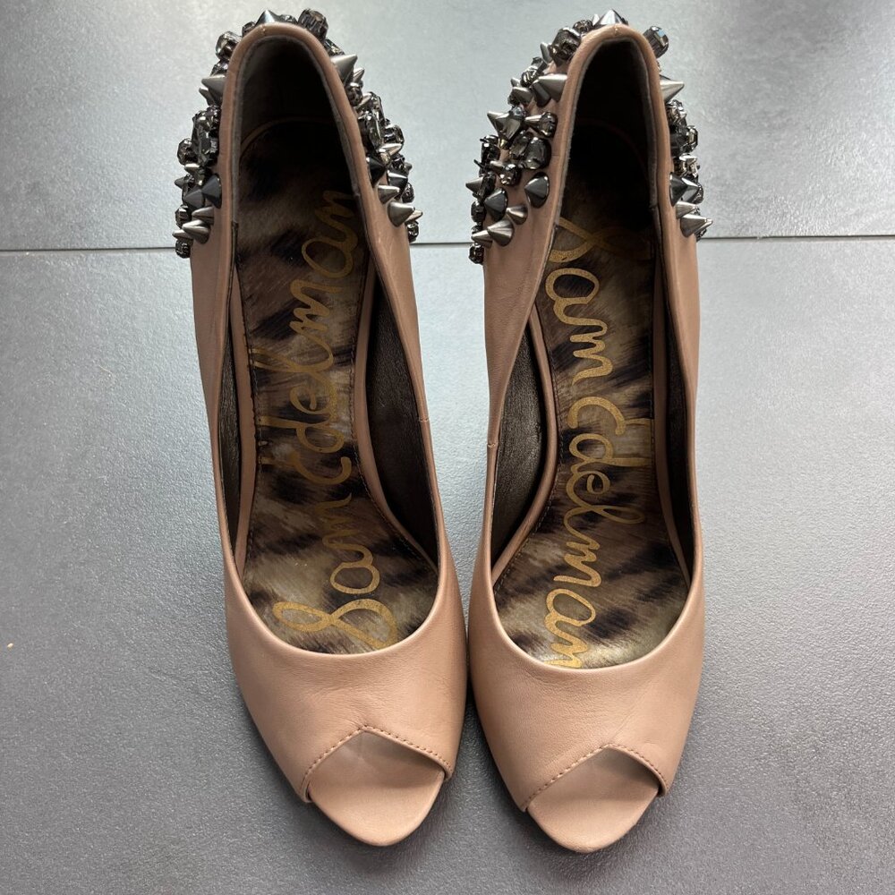 Sam Edelman Spiked Nude Heels Size 8